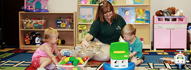 Child Care Attendant with kids