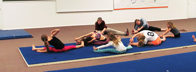 Gymnastics Class Stretching