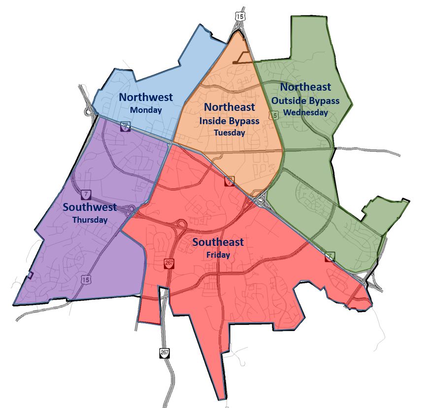 Trash Collection Area Map