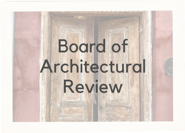 Button link to Board of Architectural Review Information - Image of door at Loudoun Museum