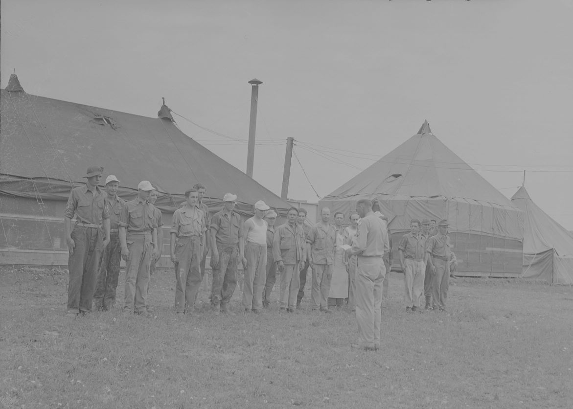 Image depicting a World War II prisoner of war encampment located near Leesburg, VA