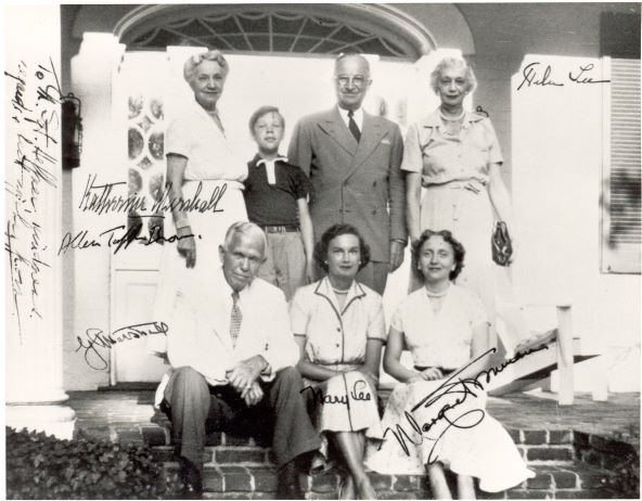 Image of General George C. Marshall and family with President Truman and family