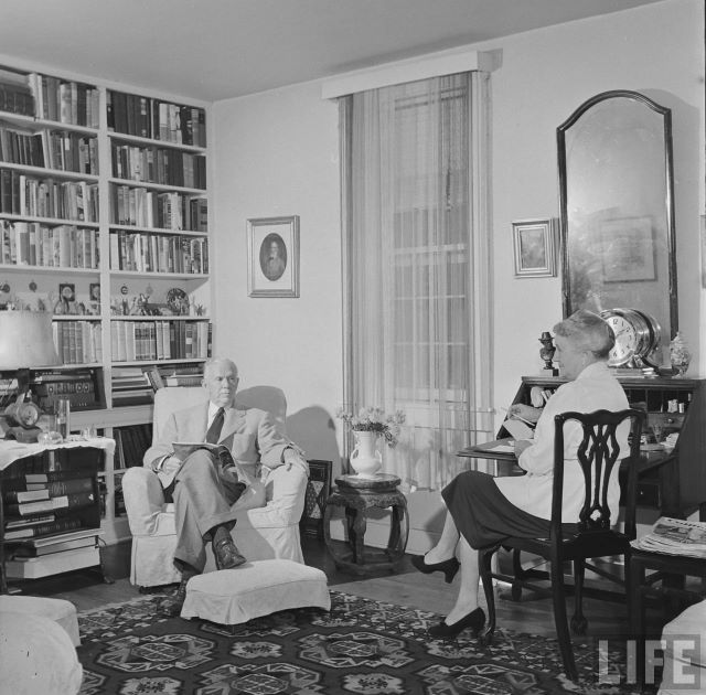 Image of General George C. Marshall and Katherine Marshall in their library