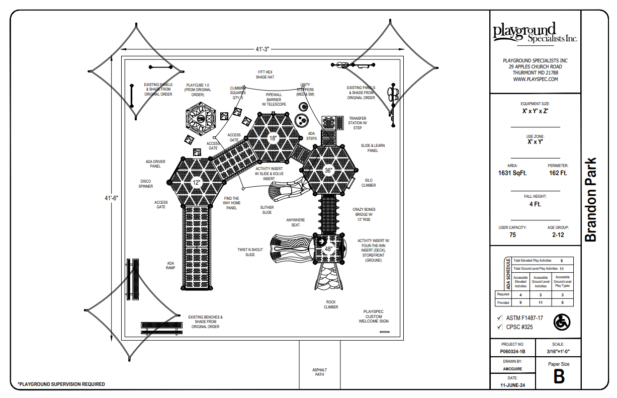 Plan of New Brandon Park Playground