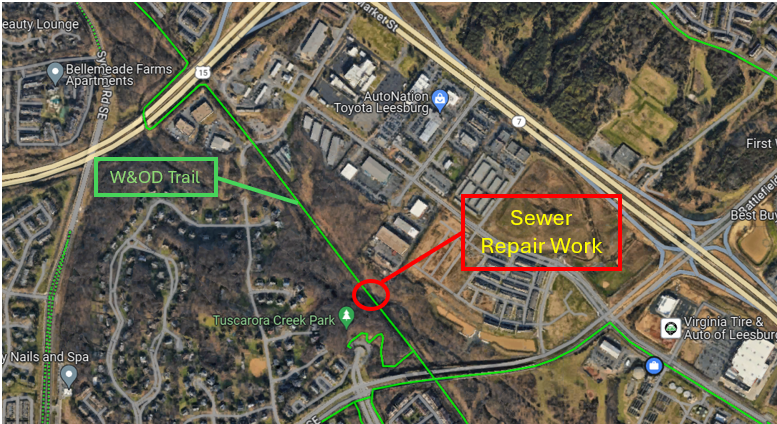 Map of Sewer Repair Work