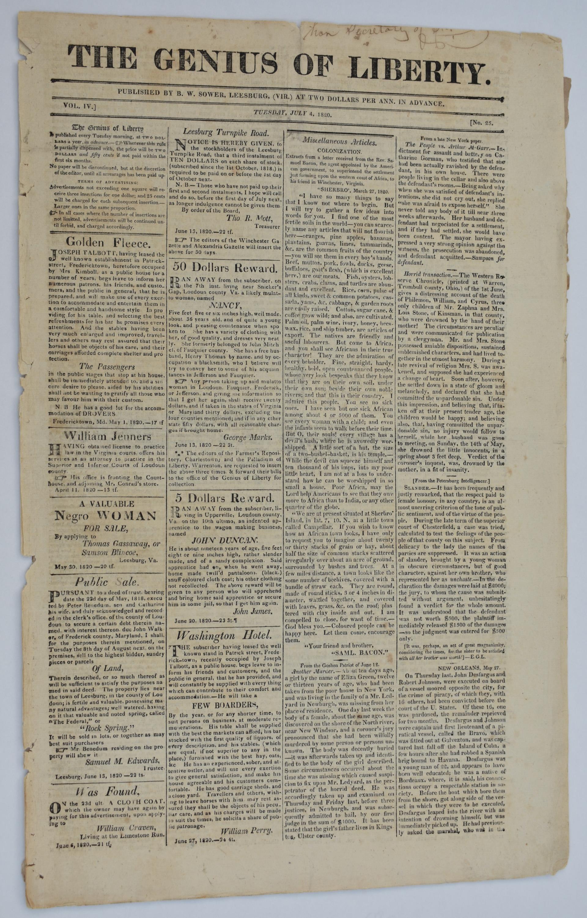 Extensive Newspaper Collection on Display at Thomas Balch Library