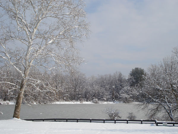 Olde Izaak Walton Park in the snow