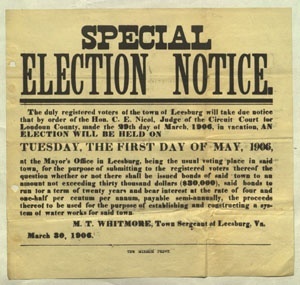 Leesburg Special Election Notice 1906